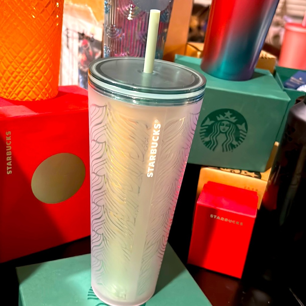 Iridescent siren tails tumbler